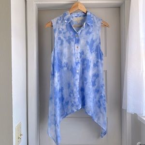 Michael Michael Kors crew blue blouse S NWT